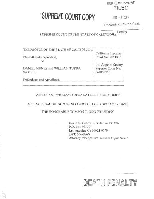 Appellant, William Satele, Reply Brief - California Courts - State of ...