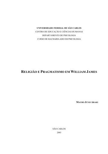 religião e pragmatismo em william james - Universidade Federal de ...