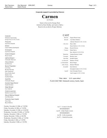 Carmen - San Francisco Opera