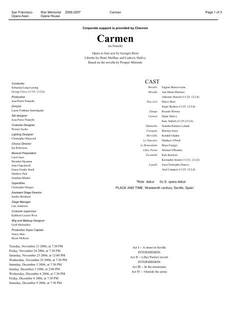 Carmen - San Francisco Opera