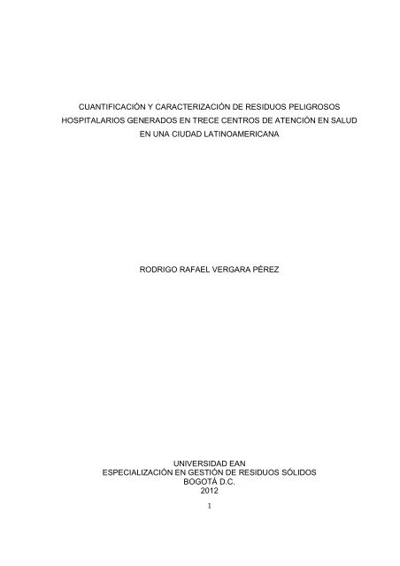 COMPOSICIÓN RESIDUOS COMUNES ... - Universidad EAN