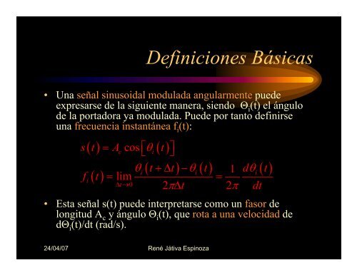 Modulación de Onda Continua: Modulaciones Angulares