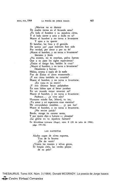 La poesía de Jorge Isaacs