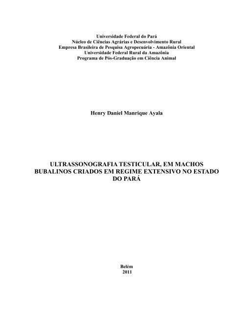 ultrassonografia testicular, em machos bubalinos criados em regime ...