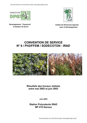 Rapport FFEM Cameroun 2003 - Cirad