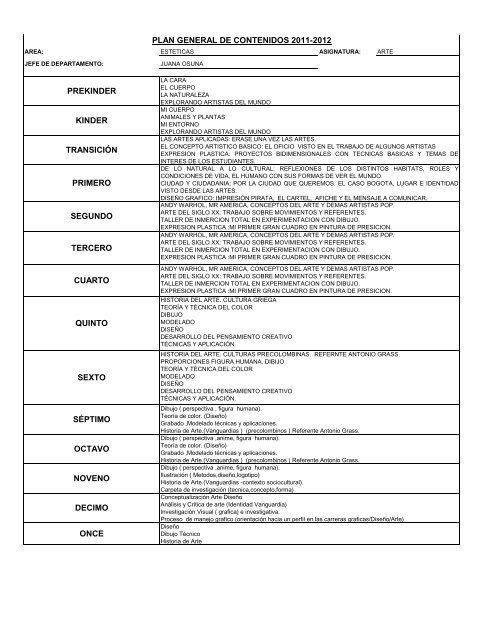 prekinder kinder transición segundo primero plan general de ...