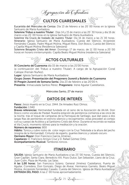 Revista editada por la Agrupación de Cofradías con la información y ...