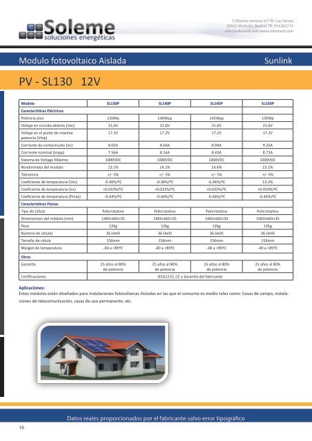 Catálogo de productos 2012 / 2013 - Soleme Soluciones Energéticas