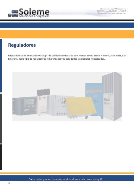 Catálogo de productos 2012 / 2013 - Soleme Soluciones Energéticas