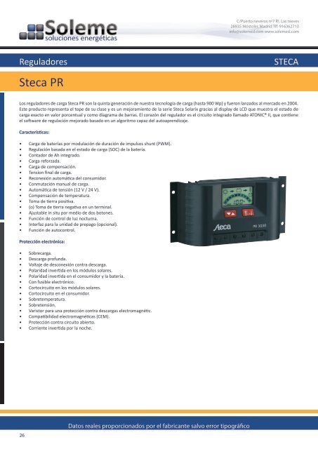 Catálogo de productos 2012 / 2013 - Soleme Soluciones Energéticas