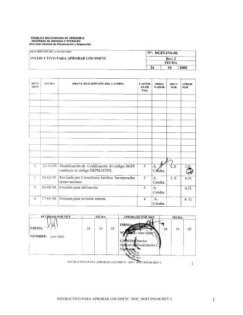 instructivo para aprobar los smftc - Ministerio del Poder Popular de ...