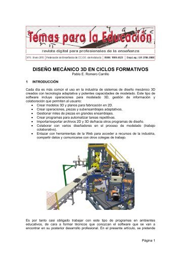 DISEÑO MECÁNICO 3D EN CICLOS FORMATIVOS - CCOO