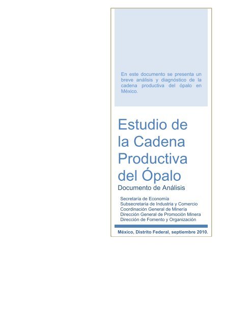 Cadena productiva del Ópalo - Secretaría de Economía