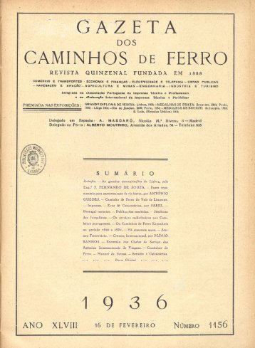 Gazeta dos Caminhos de Ferro, N.º 1156 - Hemeroteca Digital