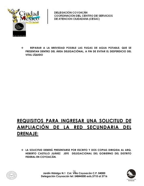 requisitos para ingresar solicitud de alumbrado público - Coyoacán ...