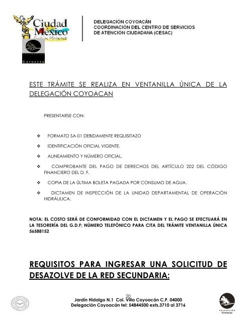 requisitos para ingresar solicitud de alumbrado público - Coyoacán ...