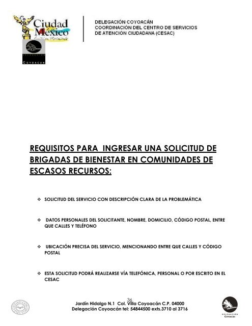 requisitos para ingresar solicitud de alumbrado público - Coyoacán ...