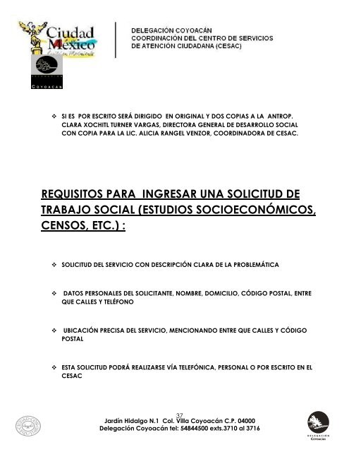 requisitos para ingresar solicitud de alumbrado público - Coyoacán ...