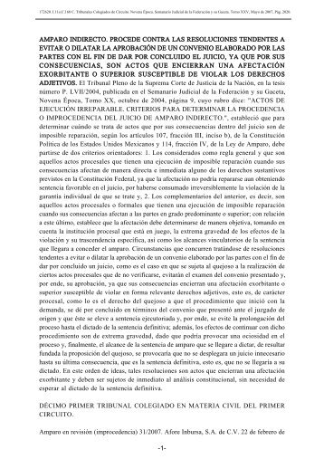amparo indirecto. procede contra las resoluciones tendentes a ...