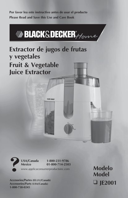 Extractor de jugos de frutas y vegetales Fruit & Vegetable Juice ...