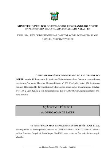 AÇÃO CIVIL PÚBLICA - ministério público do rn