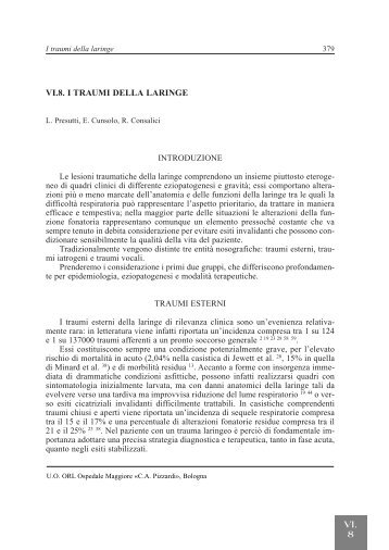 VI.8. I TRAUMI DELLA LARINGE - AOOI