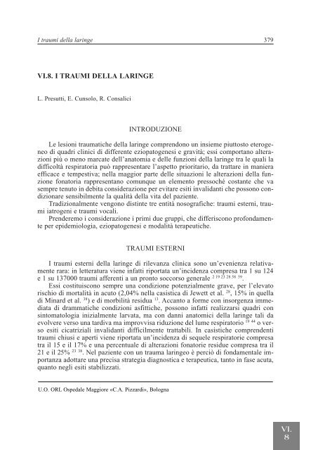 VI.8. I TRAUMI DELLA LARINGE - AOOI