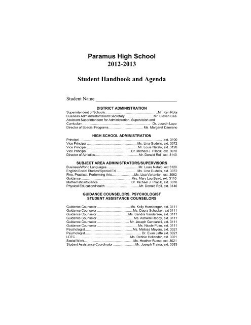 Handbook - Paramus Public Schools
