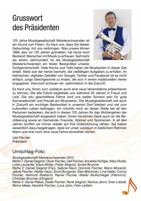 Festschrift - Musikgesellschaft Meisterschwanden