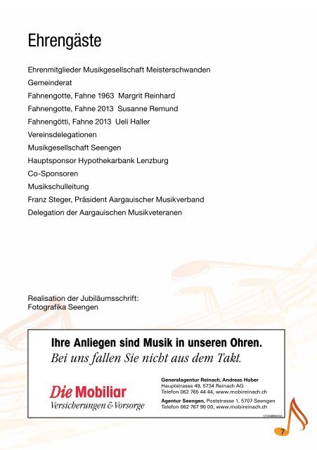 Festschrift - Musikgesellschaft Meisterschwanden