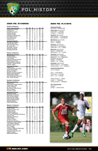 2013 USL Media gUide - United Soccer Leagues