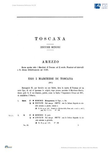 Corpus Nummorum Italicorum Vol. I - Portale Numismatico dello Stato