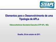 Elementos para o Desenvolvimento de uma Tipologia de APLs