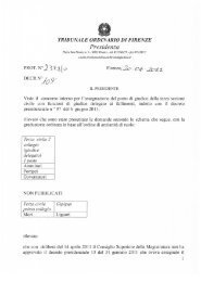 Decreto n. 109/2011 - Terza Sezione Civile, Primo Collegio