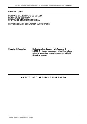 Capitolato Speciale di Appalto - Città di Torino