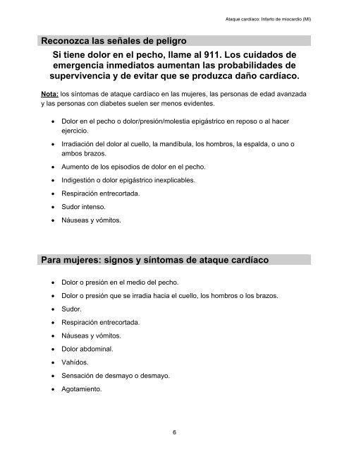 signos y sintomas de infarto al miocardio