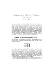 Cooperazione nel Dilemma del Prigioniero