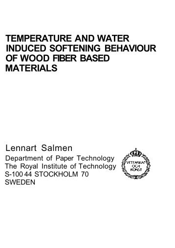 temperature and water induced softening behaviour of wood fiber