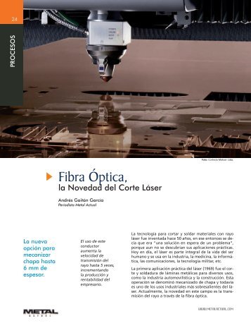 Fibra Óptica, la Novedad del Corte Láser - Revista Metal Actual