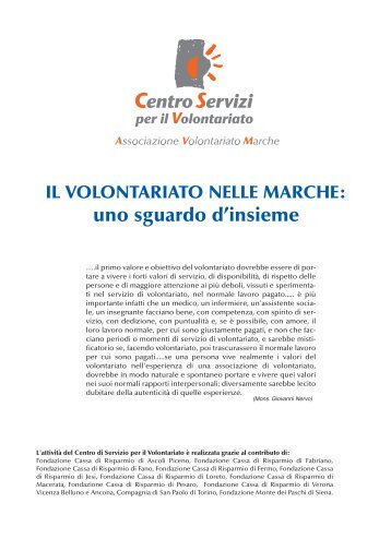 uno sguardo d'insieme - CSV Marche