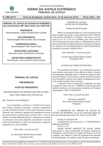 13 - Tribunal de Justiça de Rondônia