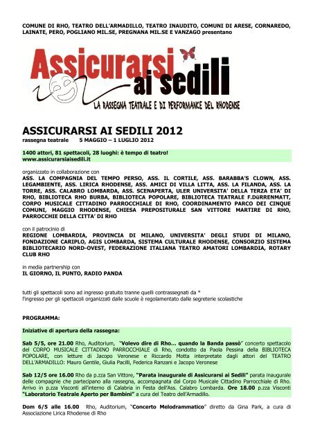 Programma Assicurarsi ai Sedili 2012 - Provincia di Milano