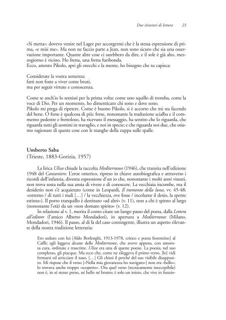 Letteratura italiana Due itinerari di lettura - Mondadori Education