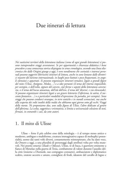 Letteratura italiana Due itinerari di lettura - Mondadori Education