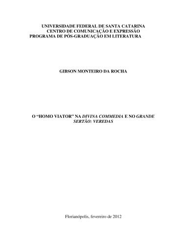 O" homo viator" na Divina Commedia e no Grande Sertão