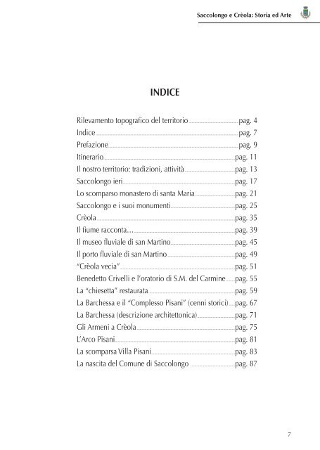 SACCOLONGO E CRÈOLA: STORIA ED ARTE - Comune di ...