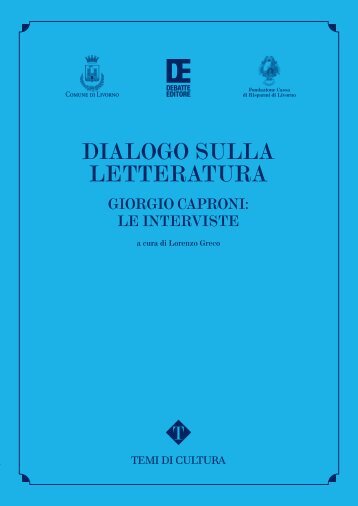 DIALOGO SULLA LETTERATURA - Comune di Livorno