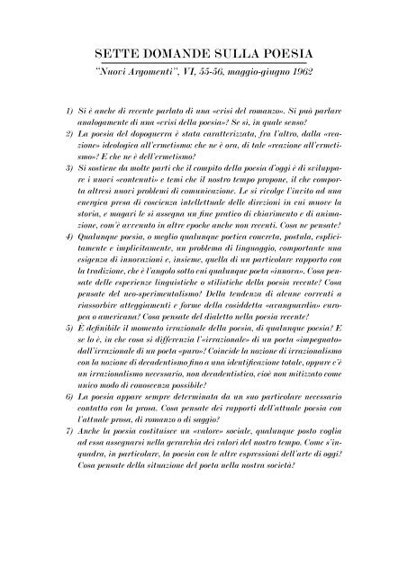 DIALOGO SULLA LETTERATURA - Comune di Livorno