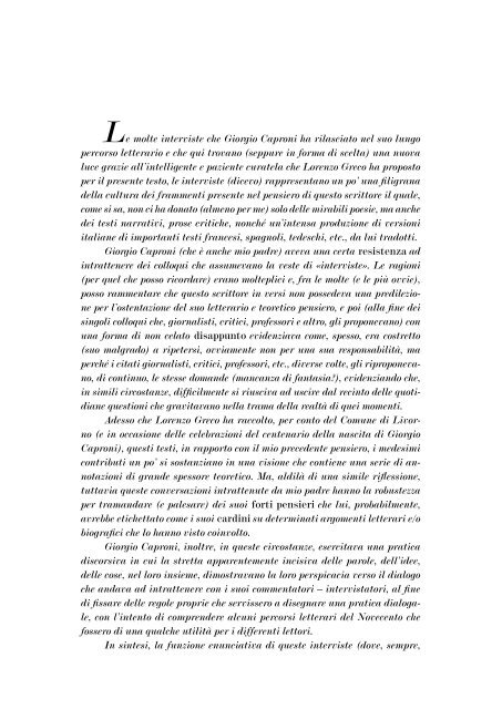 DIALOGO SULLA LETTERATURA - Comune di Livorno