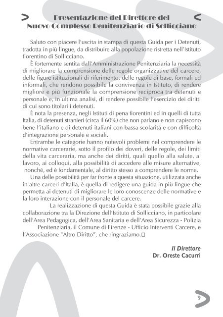 Guida ragionata alle regole penitenziarie ed ai servizi per i detenuti